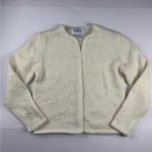 Women's Cream Cardigan Sweater wool blend size small